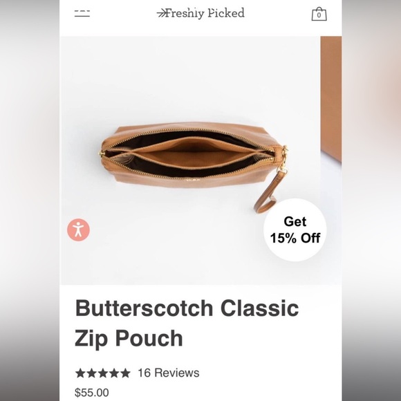 Freshly Picked classic zip pouch in olive green - Picture 3 of 7